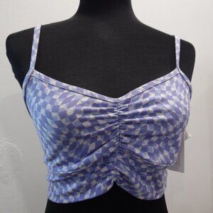 L*Space Soren Top Women’s Size Small L In Best You Ever Plaid Medium Impact